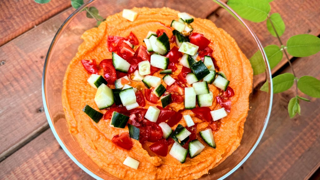 Roasted Pepper and Roasted Garlic&nbsp;Hummus