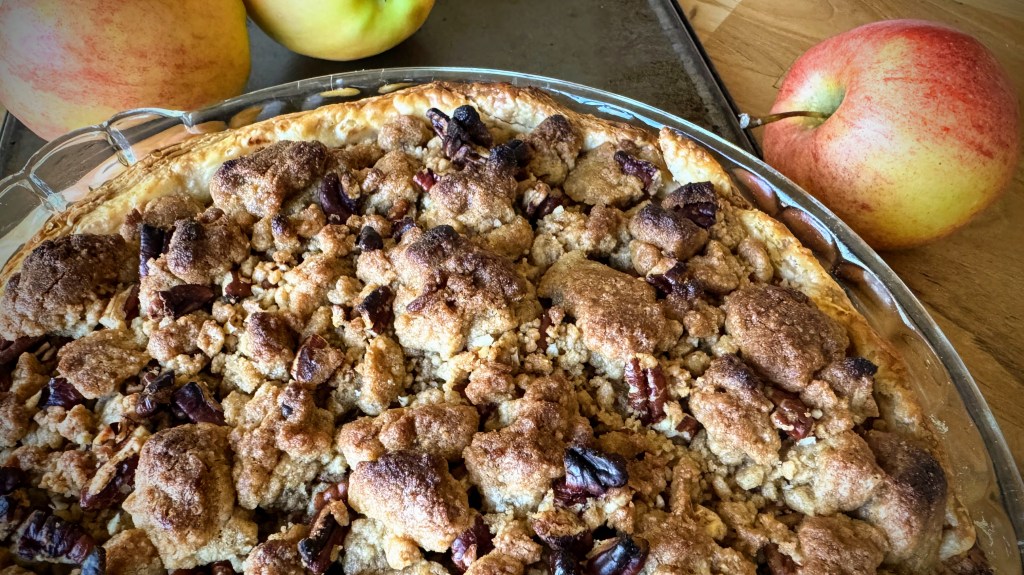 Apple Crumble Pie with Pecan Topping (Dutch Apple Pie?)